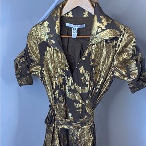 Metallic Gold and Brown Wrap dress